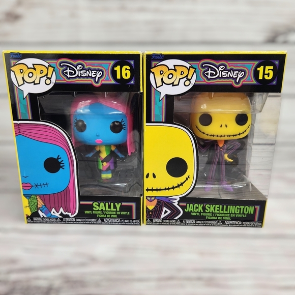 Funko Pop! Disney The Nightmare Before Christmas #15 Jack #16 Sally Blacklight